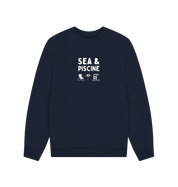 Navy Blue Printed Sweater