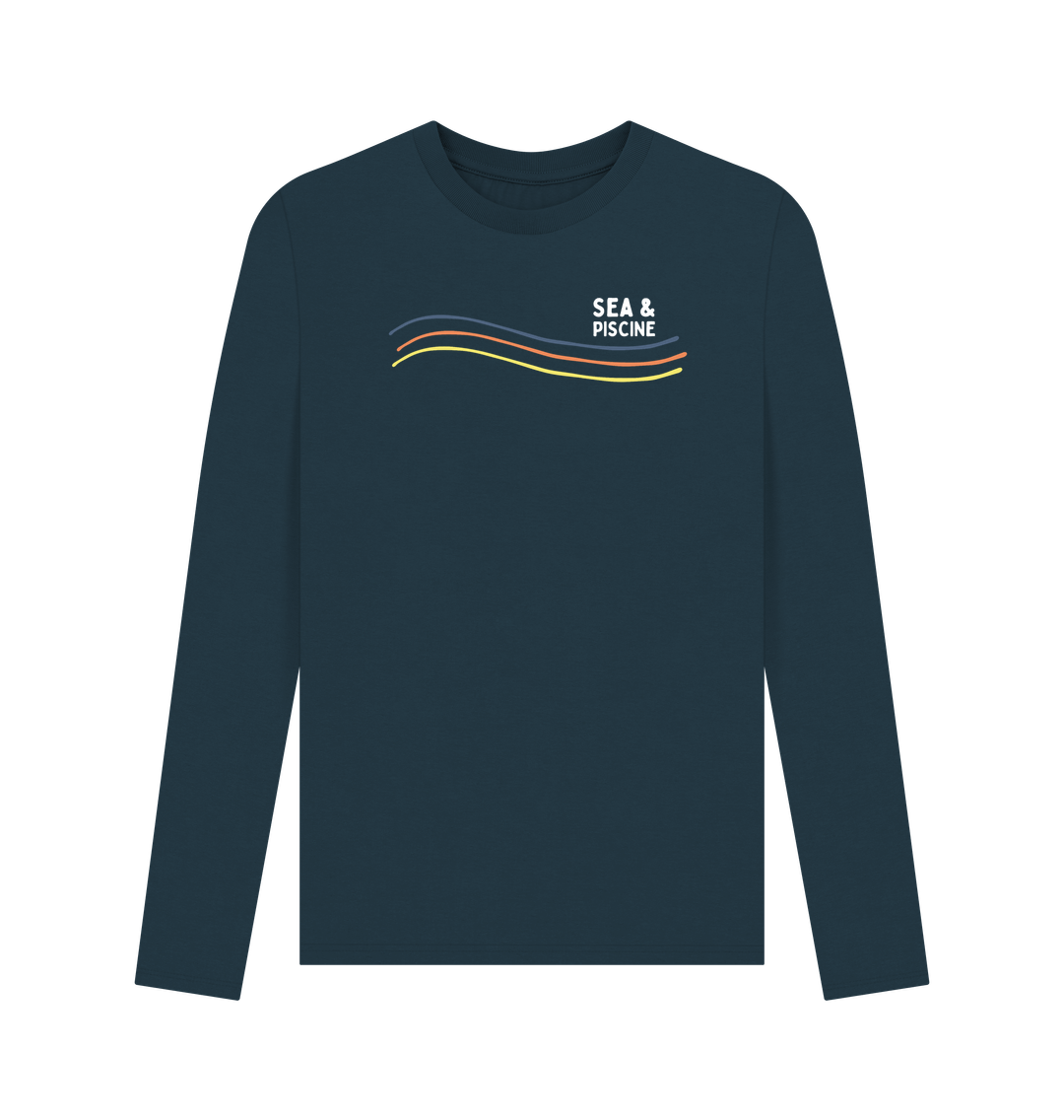 Denim Blue Printed Long Sleeve T Shirt