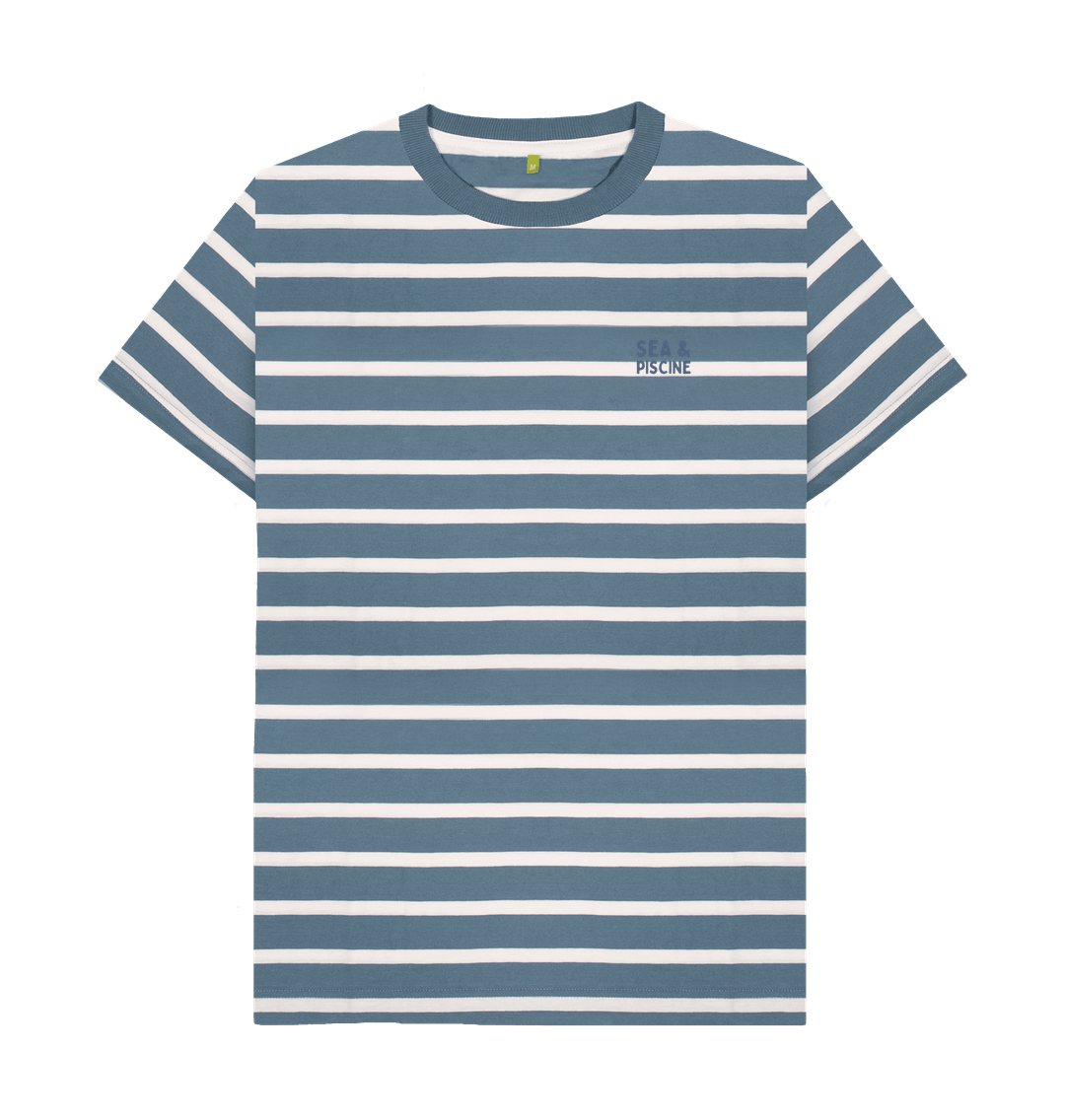 Blue Stripes Printed Premium T-Shirt