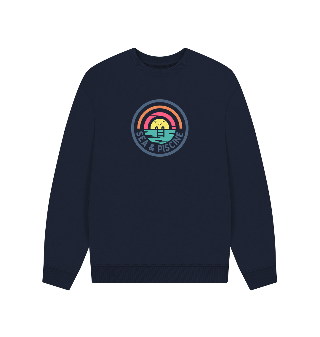 Navy Blue Printed Sweater