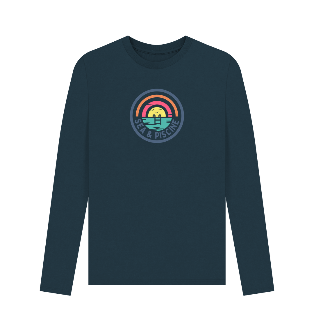 Denim Blue Printed Long Sleeve T Shirt