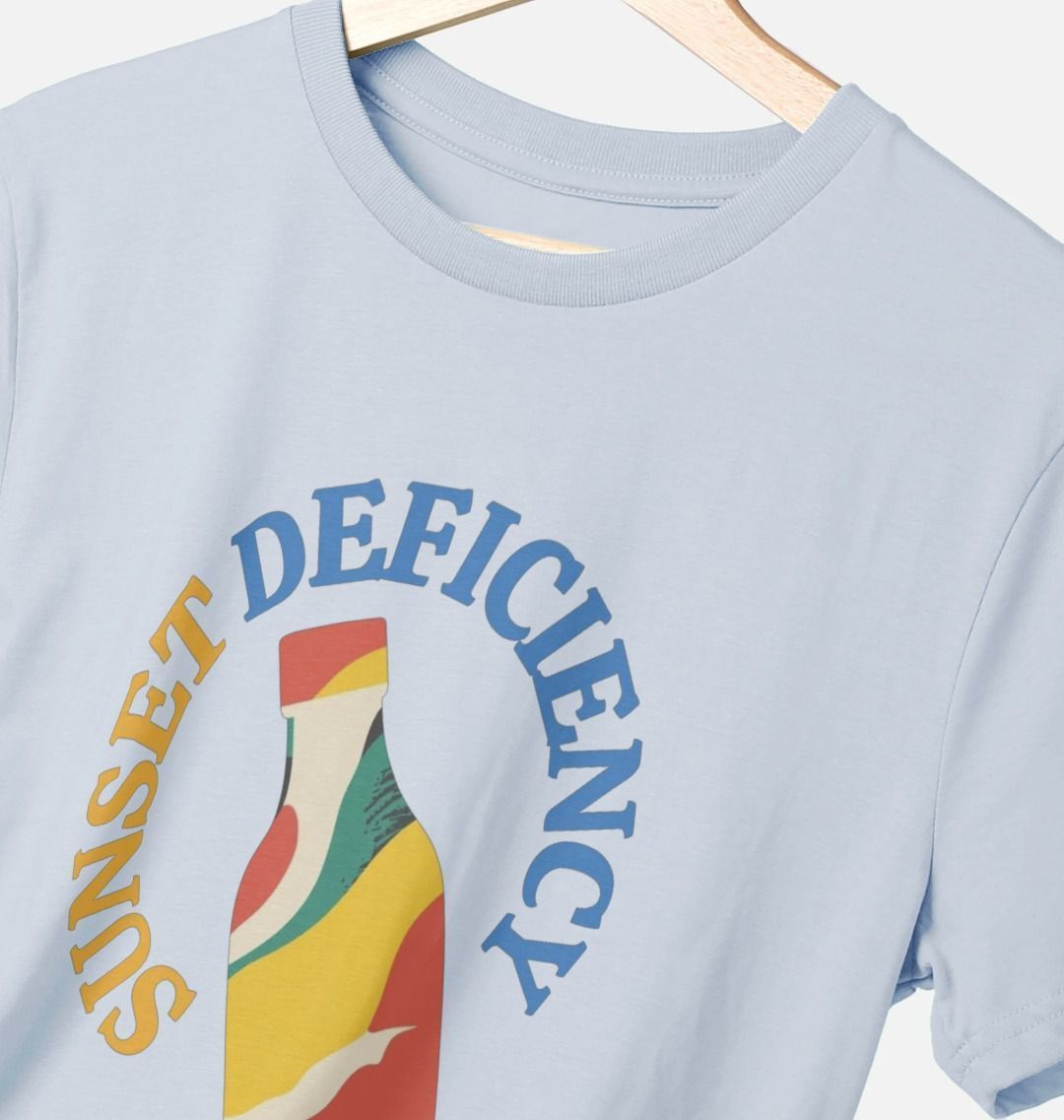 Sunset Deficiency – Organic Cotton Tee - Sea & Piscine