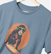 Surf Monkey Men's Organic Cotton T-Shirt - Sea & Piscine
