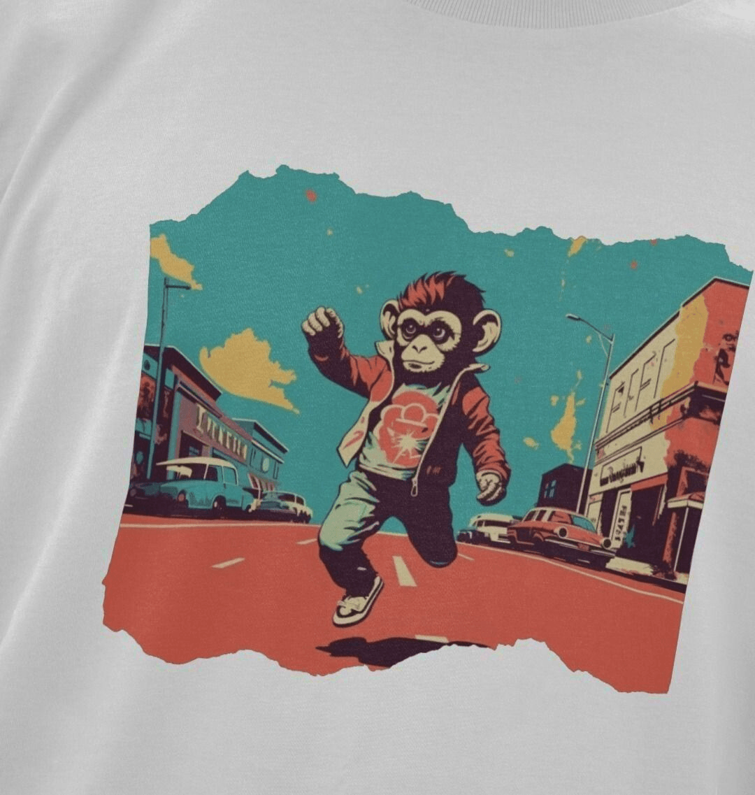 Dance Monkey – Organic Cotton Tee - Sea & Piscine