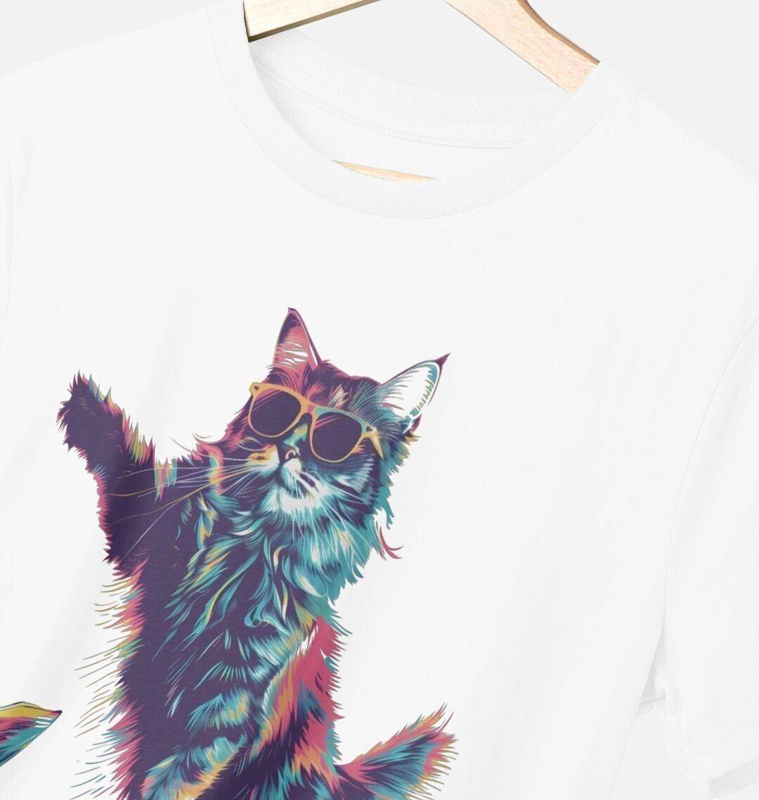 Disco Cat – Organic Cotton Tee - Sea & Piscine