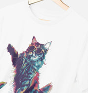 Disco Cat – Organic Cotton Tee - Sea & Piscine
