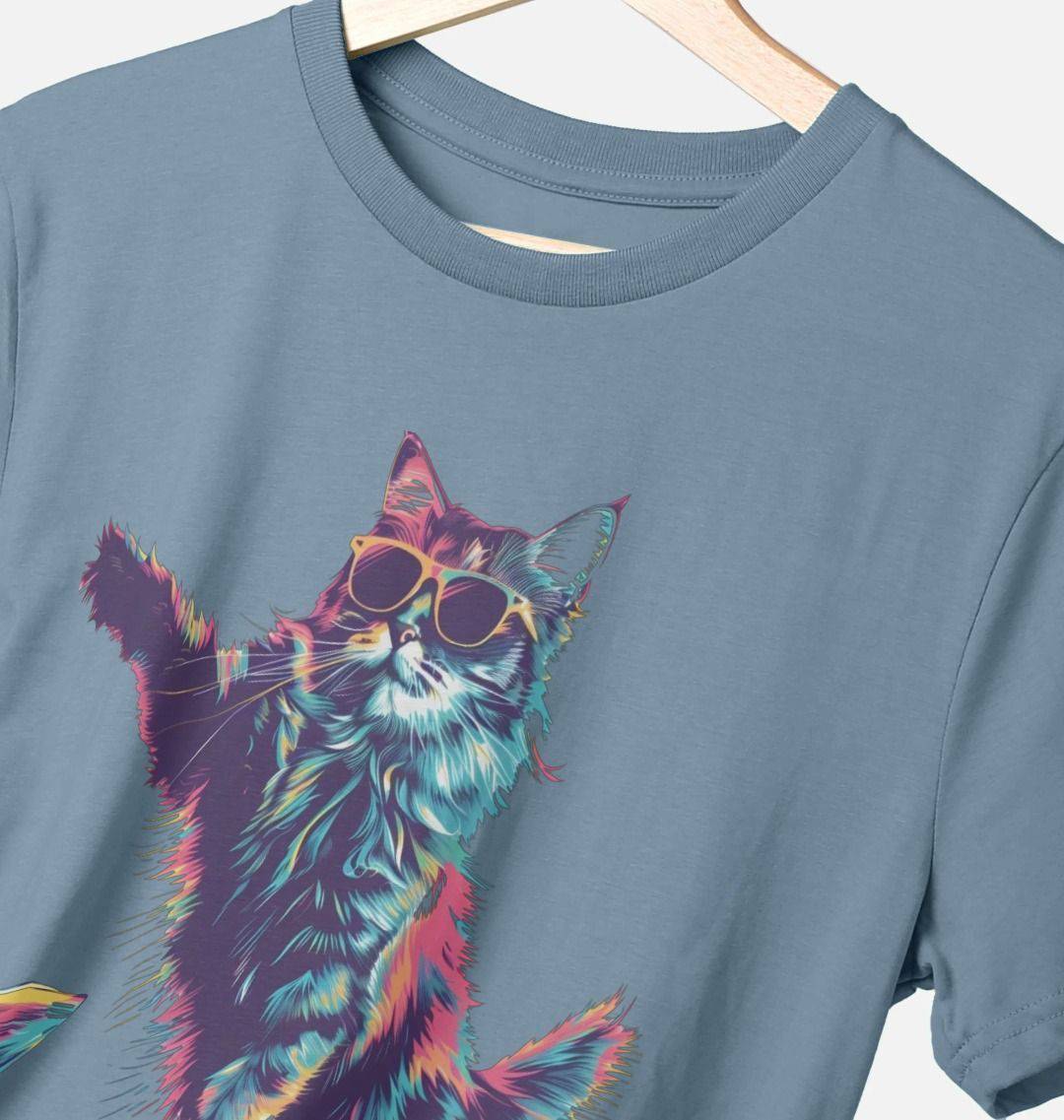 Disco Cat – Organic Cotton Tee - Sea & Piscine