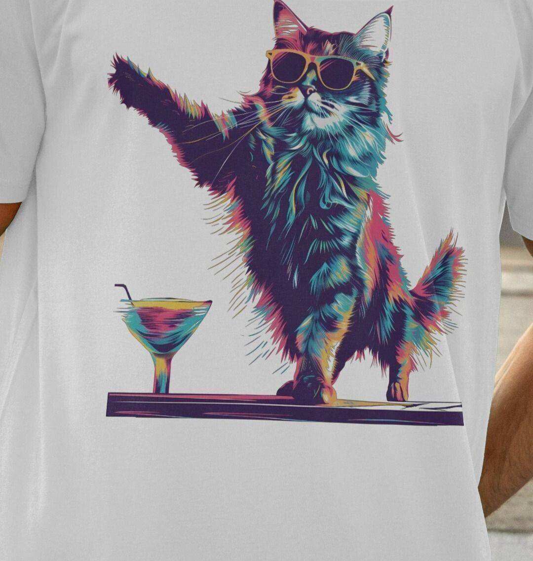 Disco Cat – Organic Cotton Tee - Sea & Piscine