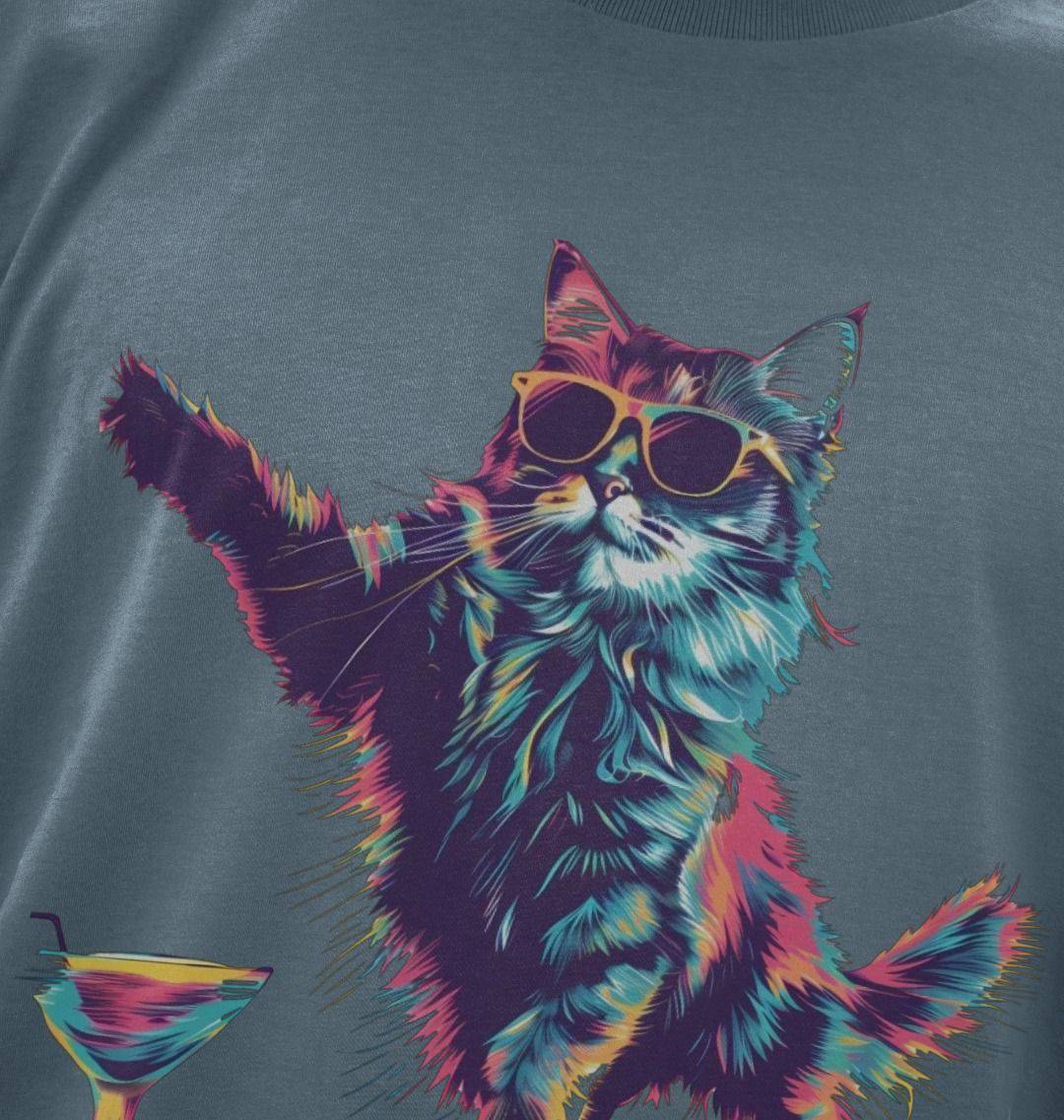 Disco Cat – Organic Cotton Tee - Sea & Piscine