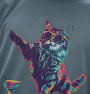 Disco Cat – Organic Cotton Tee - Sea & Piscine