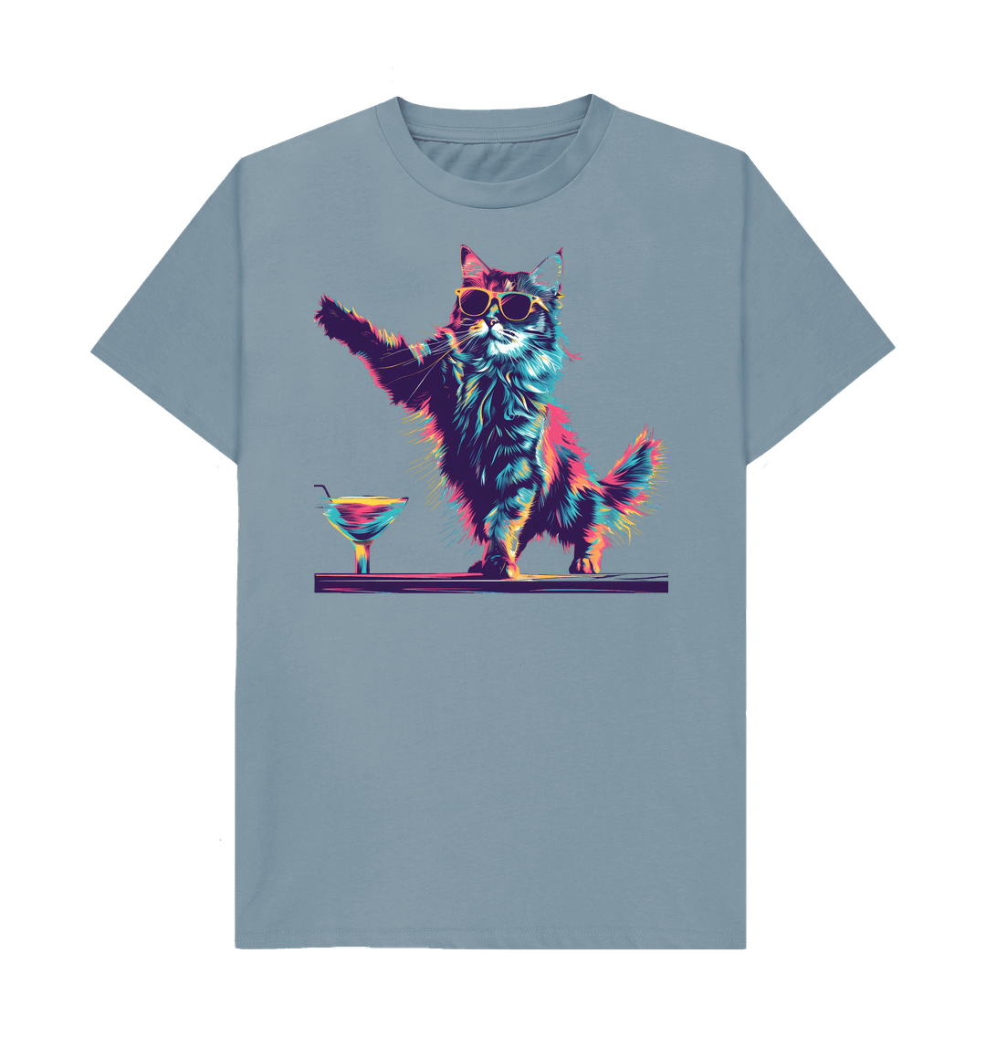 Disco Cat – Organic Cotton Tee - Sea & Piscine