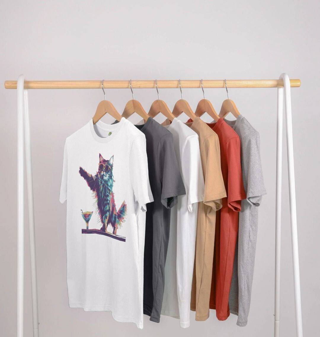 Disco Cat – Organic Cotton Tee - Sea & Piscine