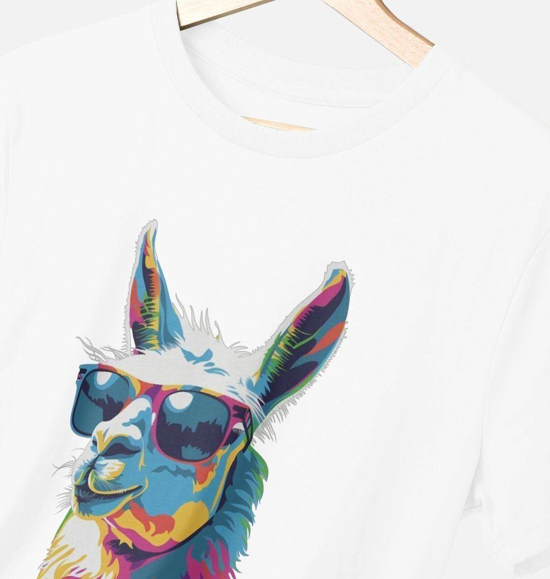 Llama Chameleon – Organic Cotton Tee - Sea & Piscine