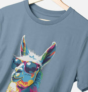 Llama Chameleon – Organic Cotton Tee - Sea & Piscine