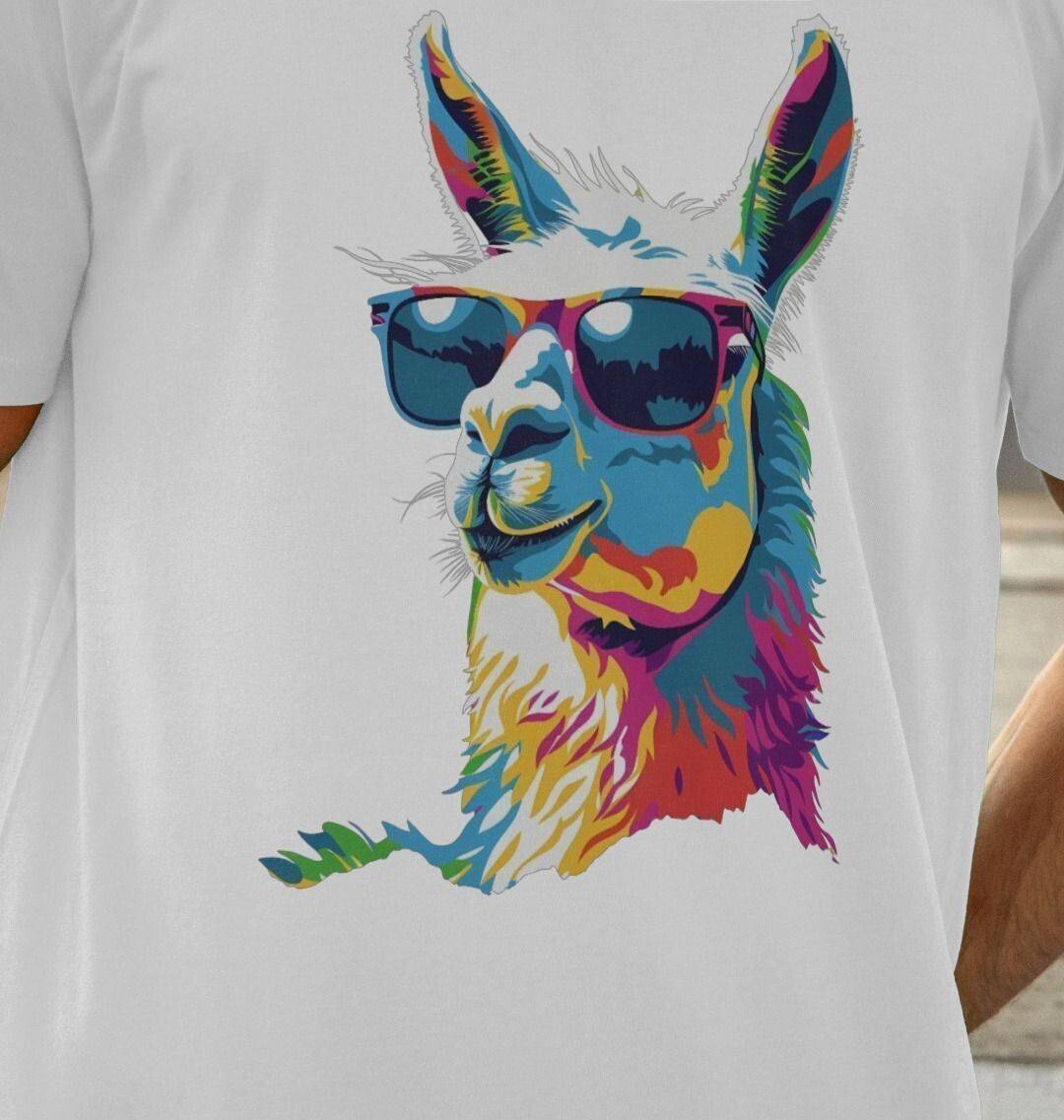 Llama Chameleon – Organic Cotton Tee - Sea & Piscine