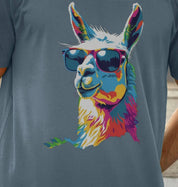 Llama Chameleon – Organic Cotton Tee - Sea & Piscine
