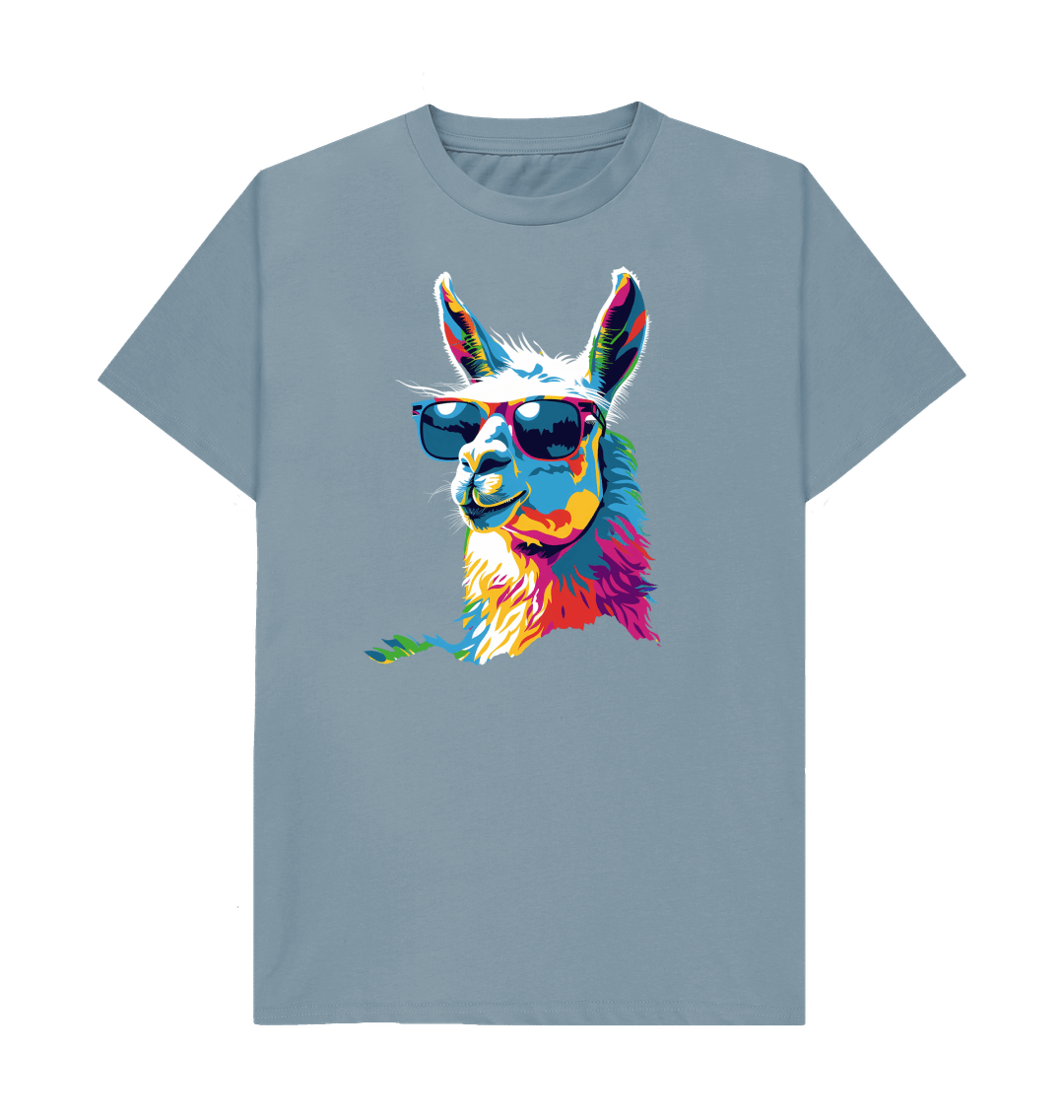 Llama Chameleon – Organic Cotton Tee - Sea & Piscine