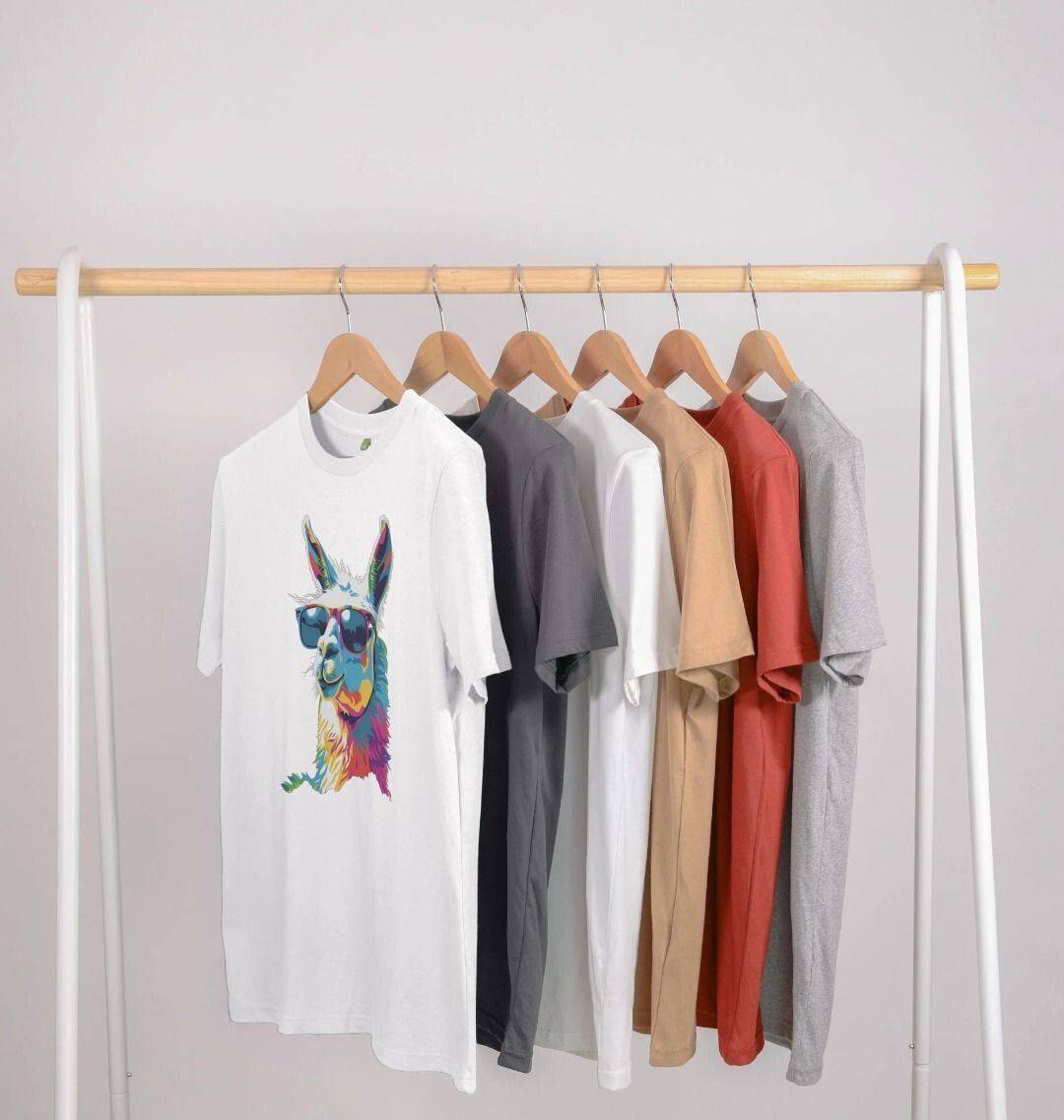 Llama Chameleon – Organic Cotton Tee - Sea & Piscine