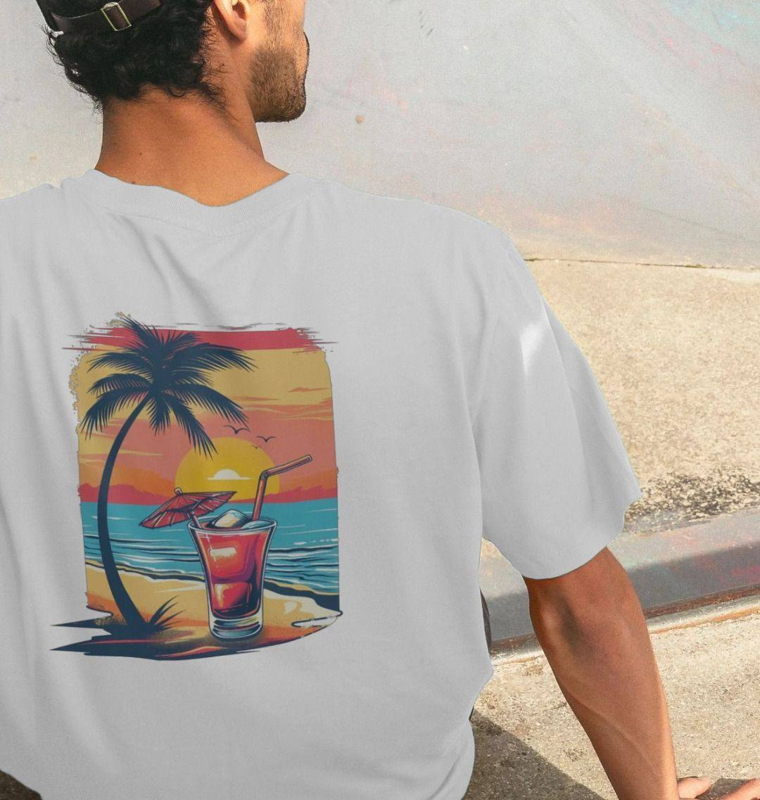 Sundowner Back Print – Organic Cotton Tee - Sea & Piscine