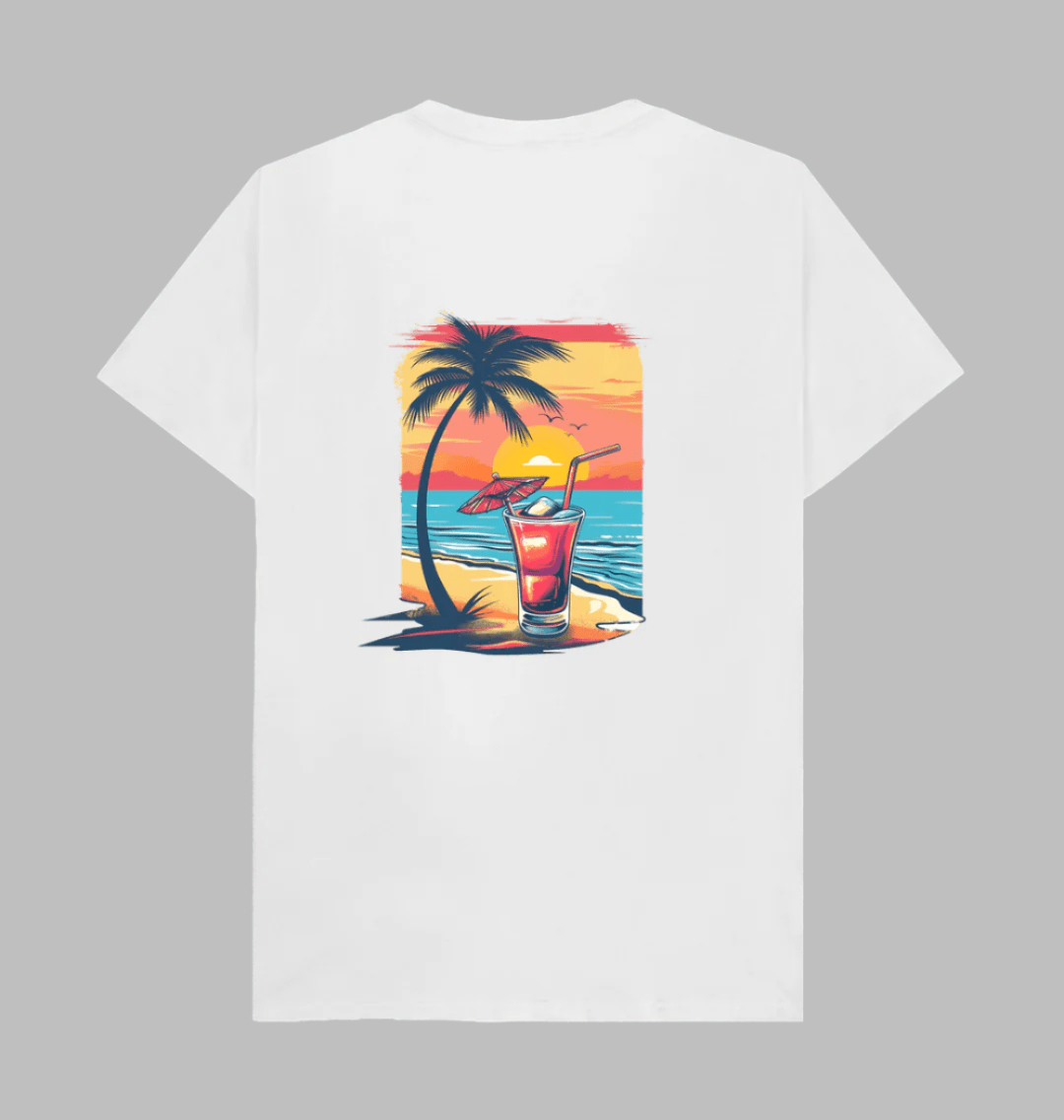 Sundowner Back Print – Organic Cotton Tee - Sea & Piscine