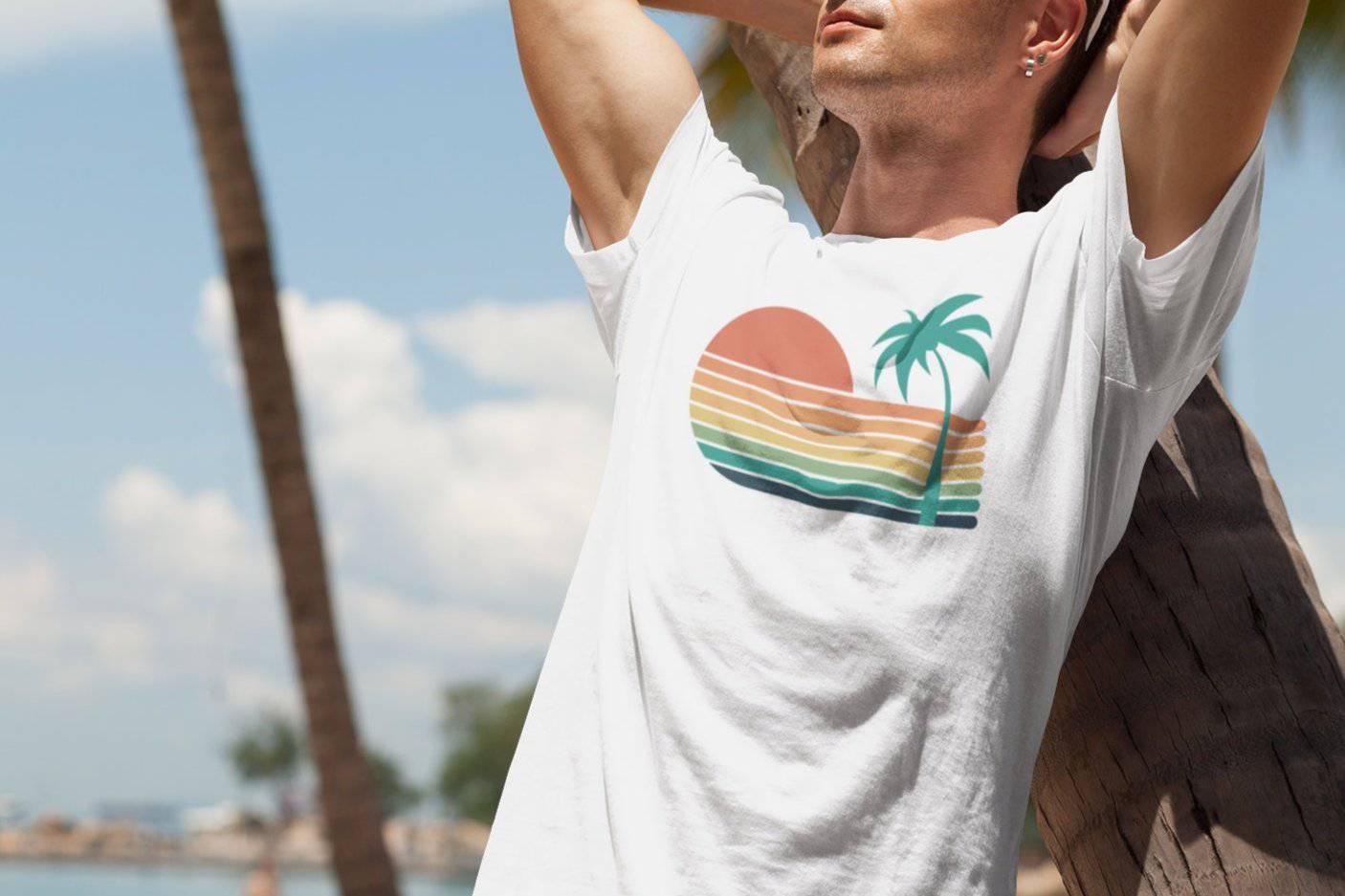 Sunset Strips – Organic Cotton Tee - Sea & Piscine