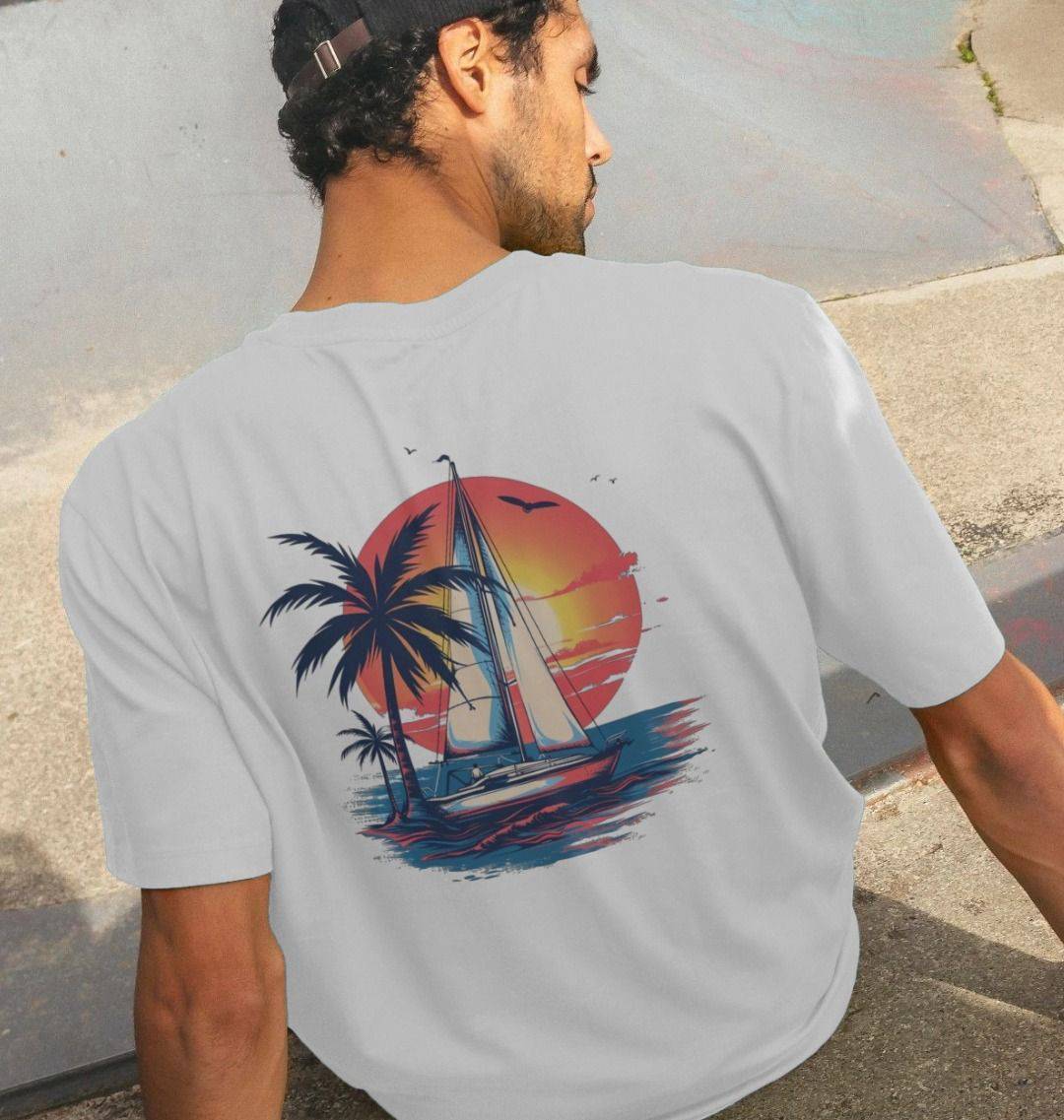 Wave Runner Back Print – Organic Cotton Tee - Sea & Piscine
