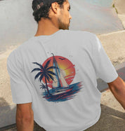 Wave Runner Back Print – Organic Cotton Tee - Sea & Piscine