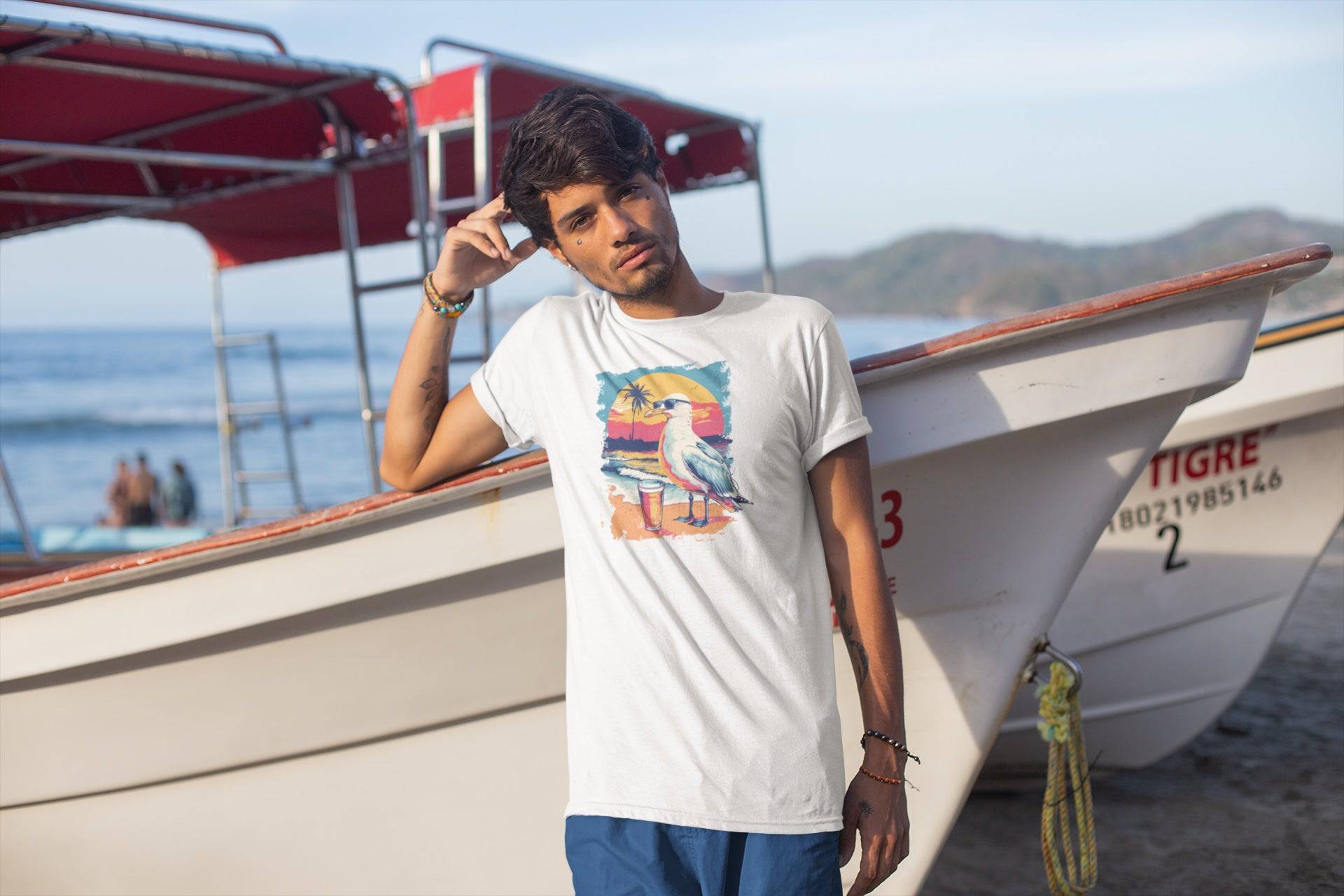 Wet Your Beak –  Organic Cotton Tee - Sea & Piscine