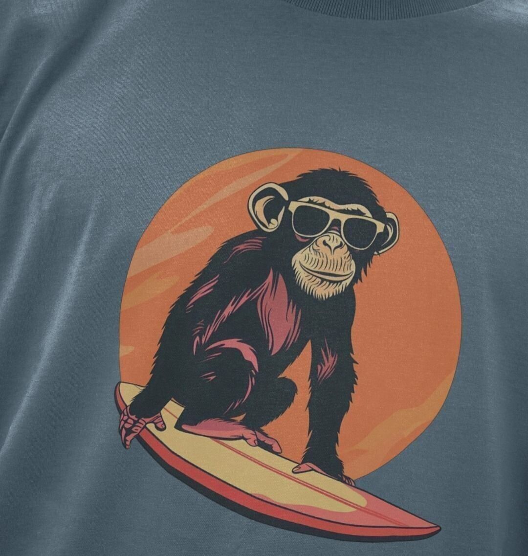 Surf Monkey Men's Organic Cotton T-Shirt - Sea & Piscine